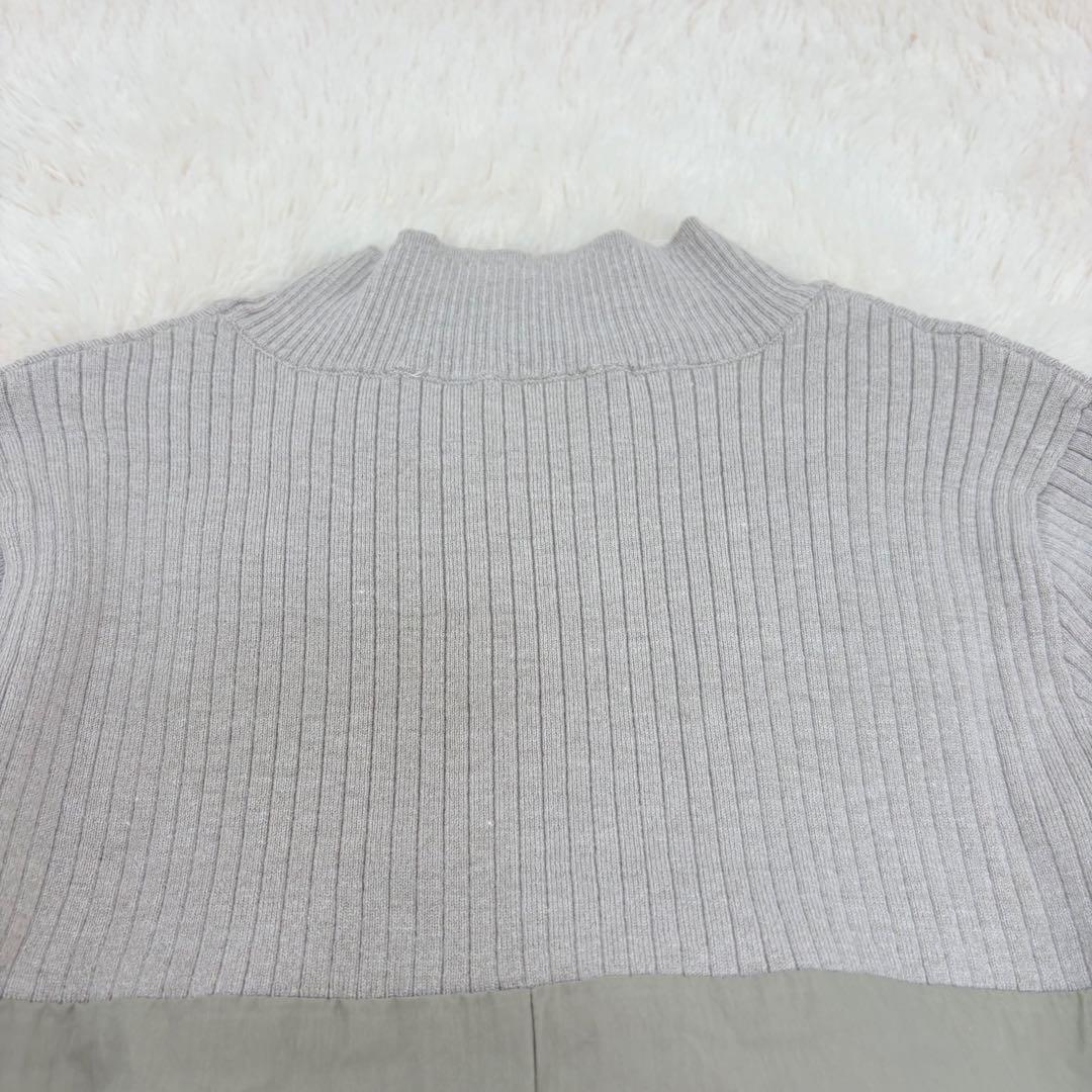 美品✨24SS✨ビアズリー　ニットコンビワンピース カーキ　ロングワンピース