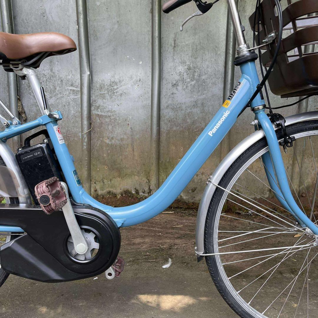 送料無料条件付 Panasonic 電動アシスト自転車 水色