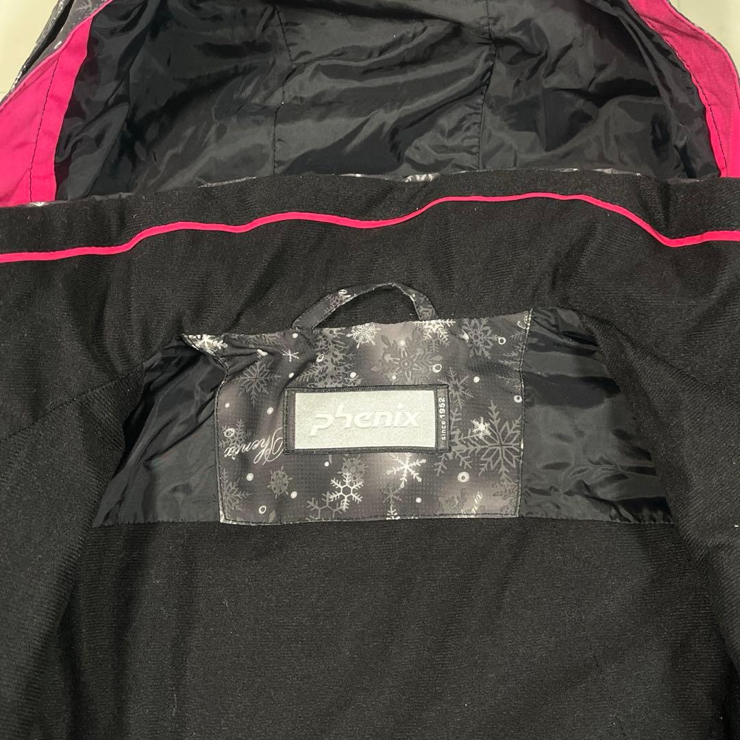フェニックス スキーウエア レディース M ピンク 黒 雪模様 ウエア上下