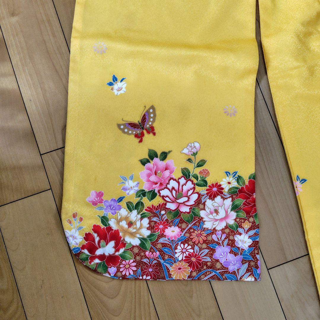 七五三用 （7歳）花柄着物セット（黄色）