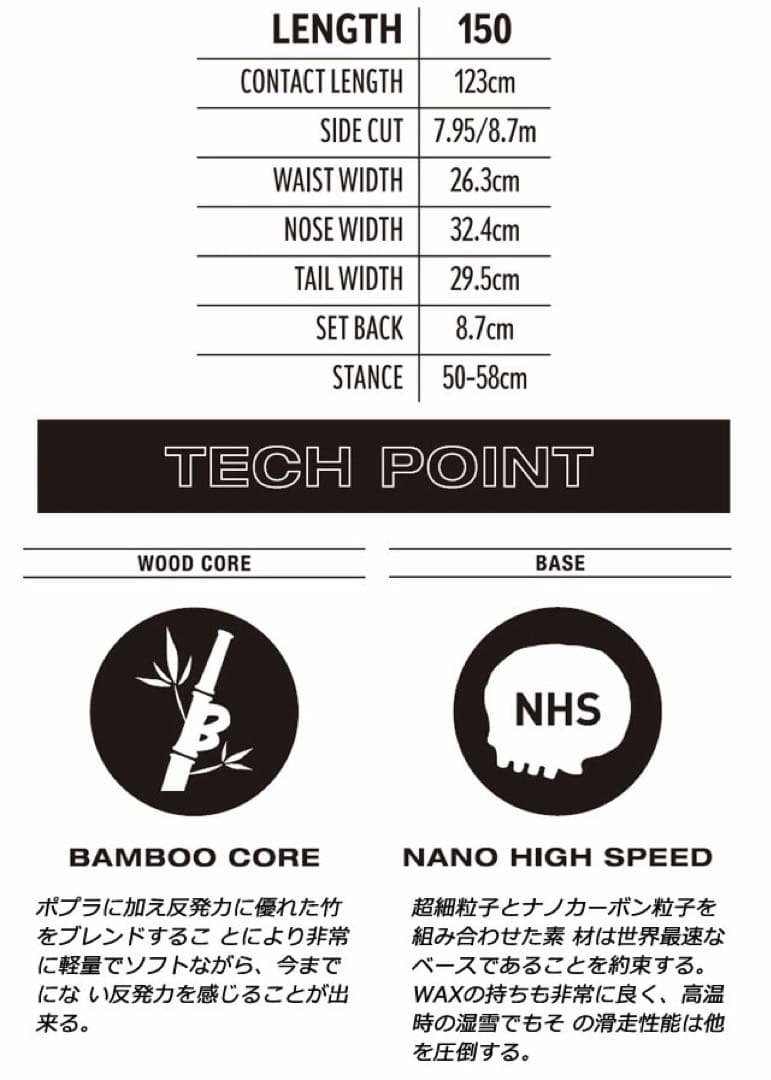 新品　Death Label Bullet スノーボード　パウダー　デスレーベル