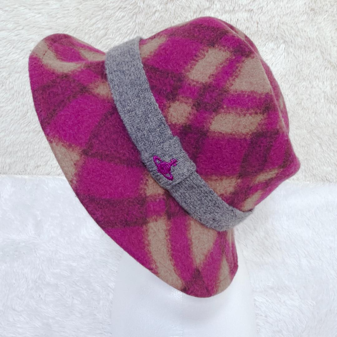 希少✨ Vivienne Westwood ハット チェック オーブ ウール