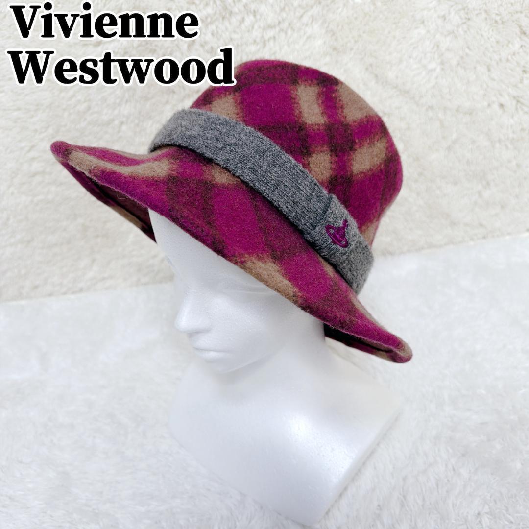希少✨ Vivienne Westwood ハット チェック オーブ ウール