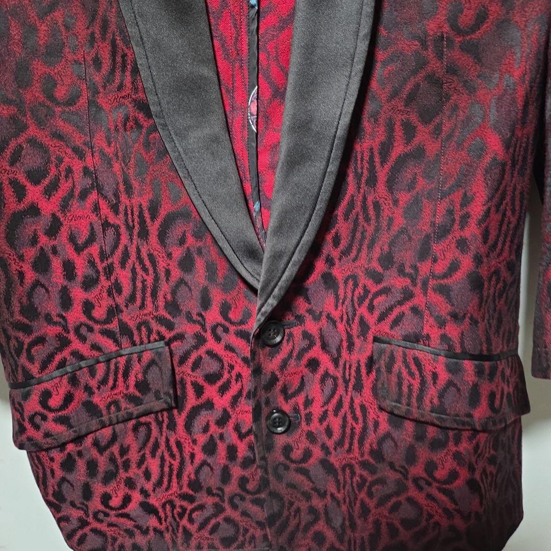 ロエン　Roen レッドレオパード　スワロスカル　テーラードジャケット　サンプル