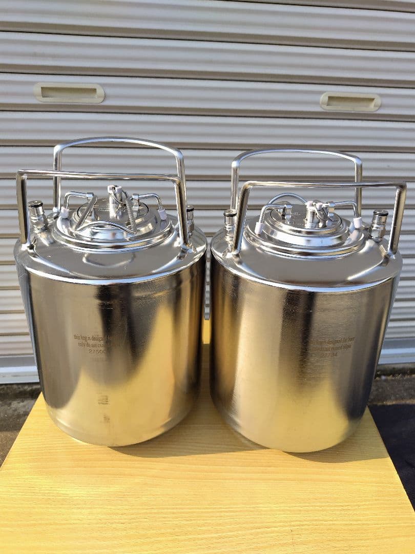 【ほぼ未使用】ビール用ステンレスケグ(タンク)2個組 醸造、ビールサーバーにも