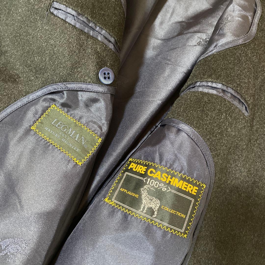 ピュアカシミヤ100% メンズハーフコート ダークグレー 94A5 DMW