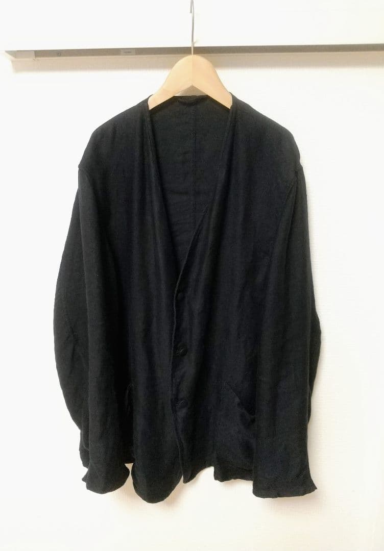 COMOLI 25SS リネンサテンノーカラージャケット サイズ2