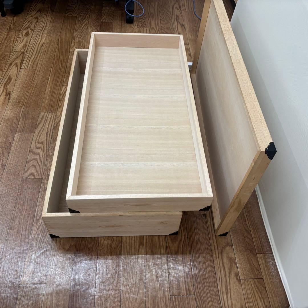 【良品】桐 衣装ケース 2段×2コ スタッキング可能