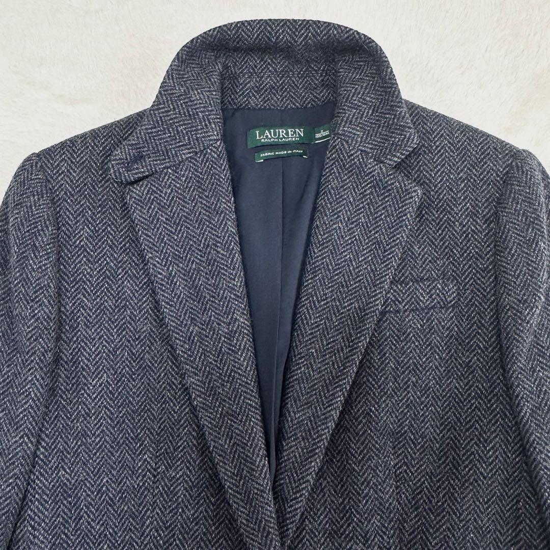 美品✨ローレンラルフローレン　テーラードジャケット　ヘリンボーン　銀ボタン　2