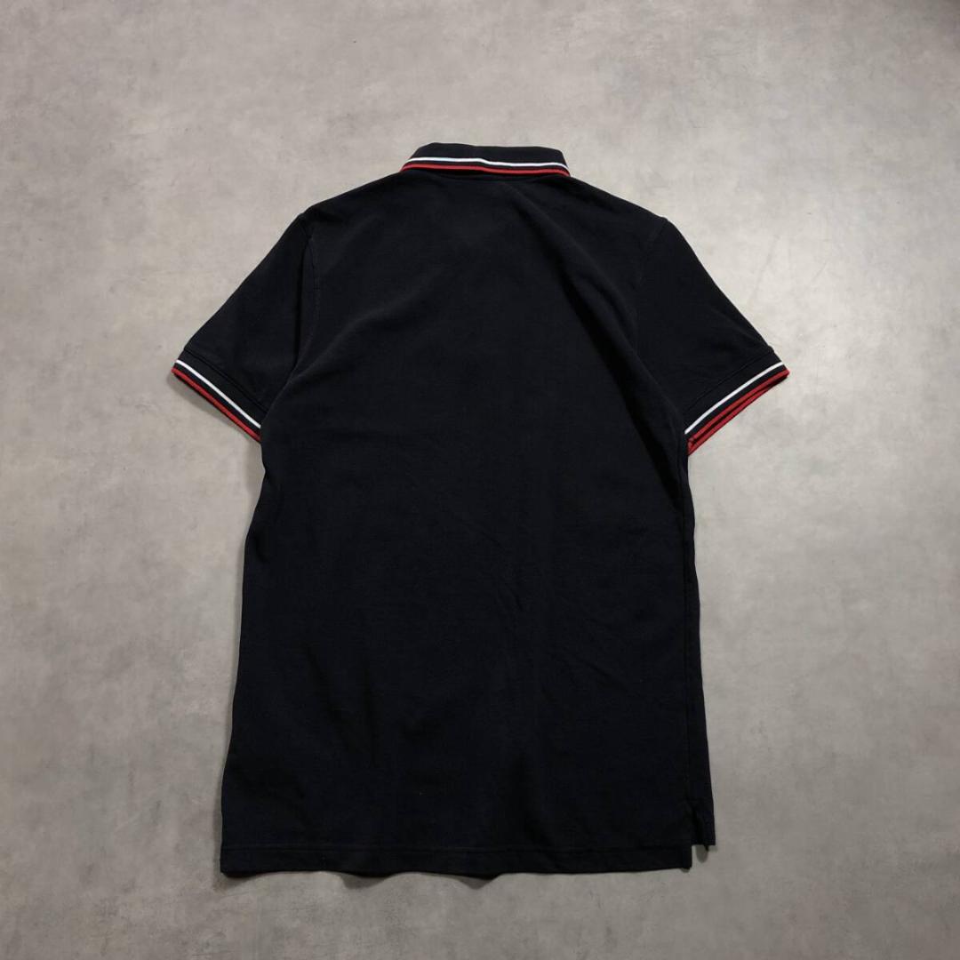 GQ3227◇PRADA SPORT : ポロシャツ◇M◇黒に近いネイビー