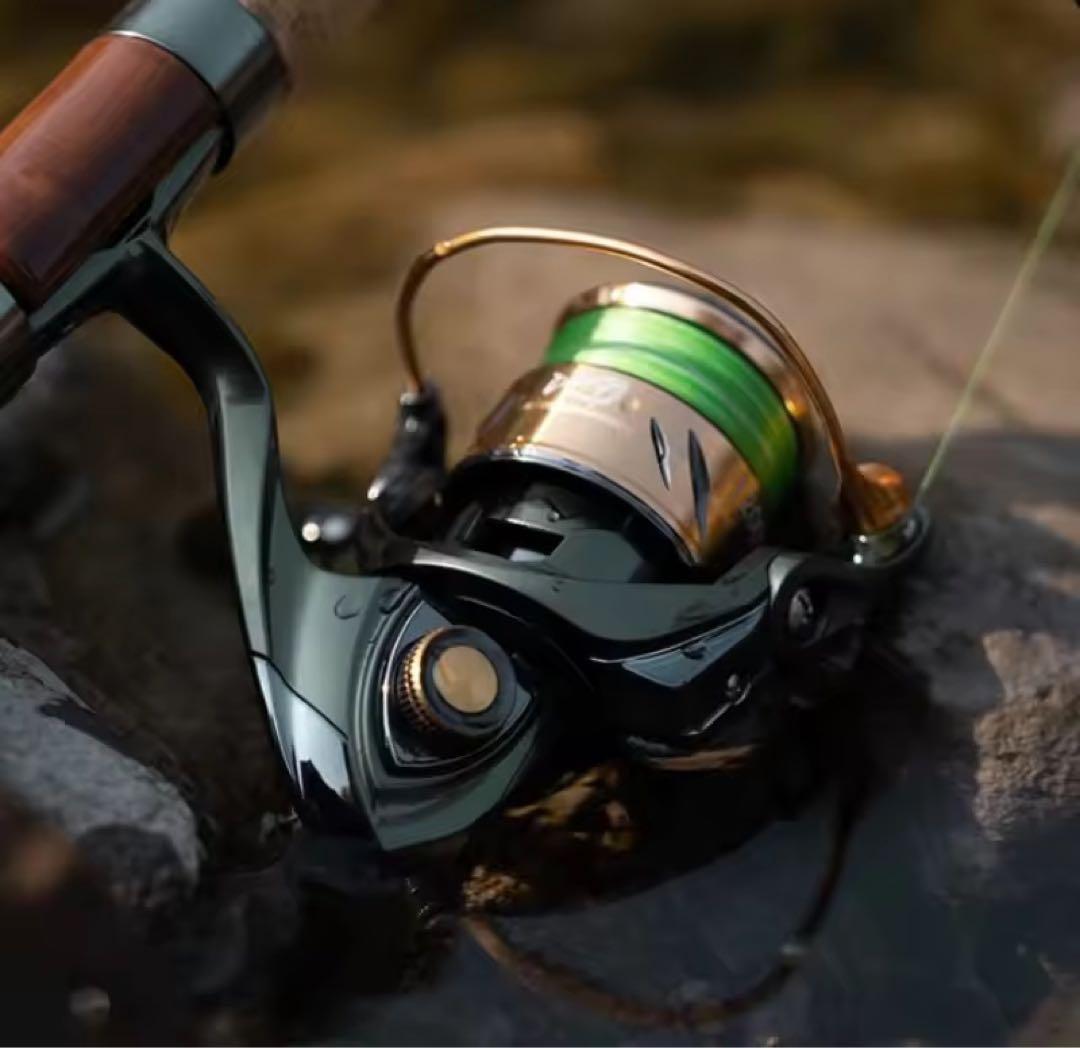 スピニングリール　1200S トラウト　ウッドノブ　ワンピースベール　渓流釣り