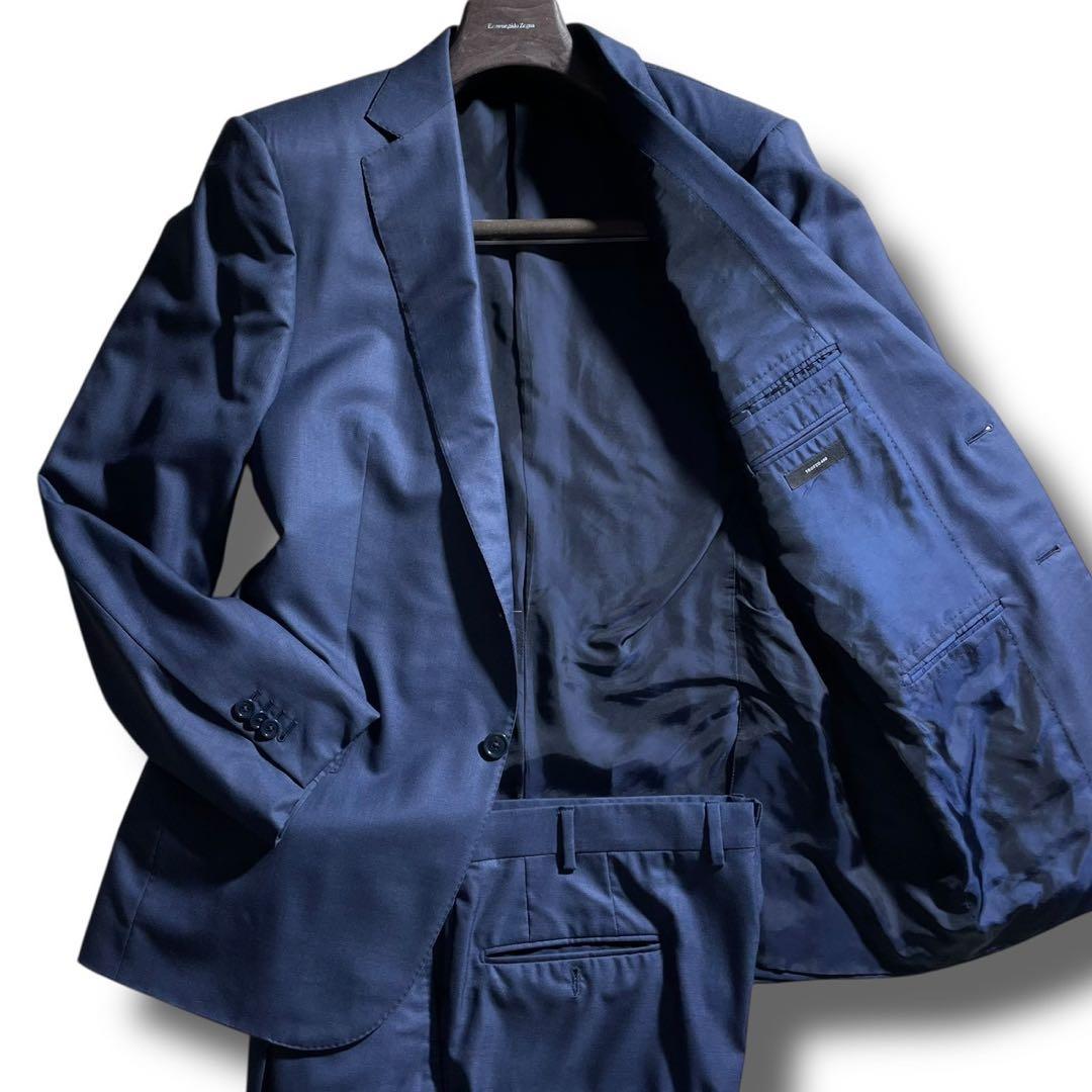 極美品 ゼニア トロフェオ600 シルク混 スーツ 52 XL 紺 大丸京都店