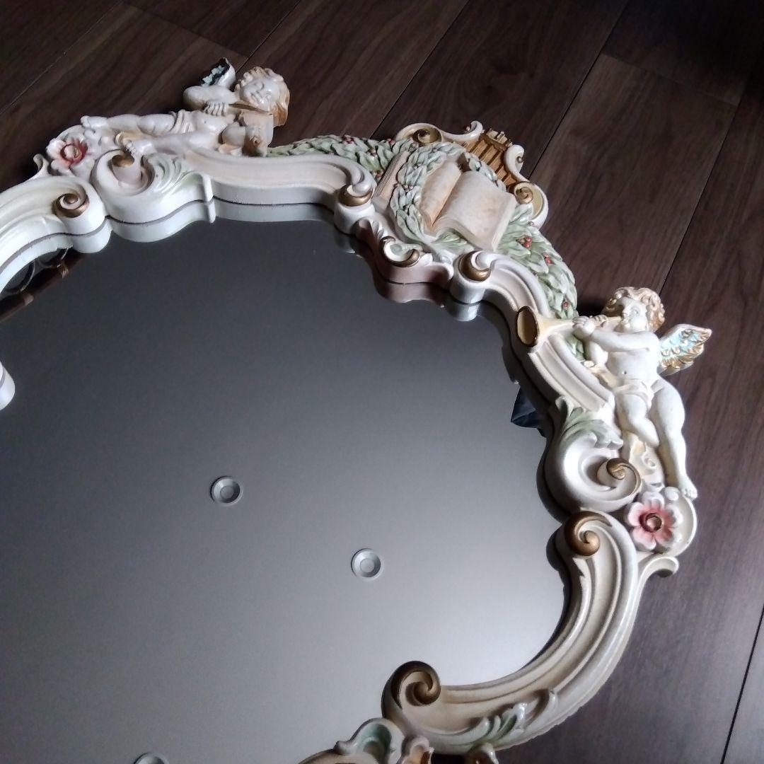 ウォールミラー　鏡　yamazaki7777様　天使　エンジェル　可愛い　ロココ