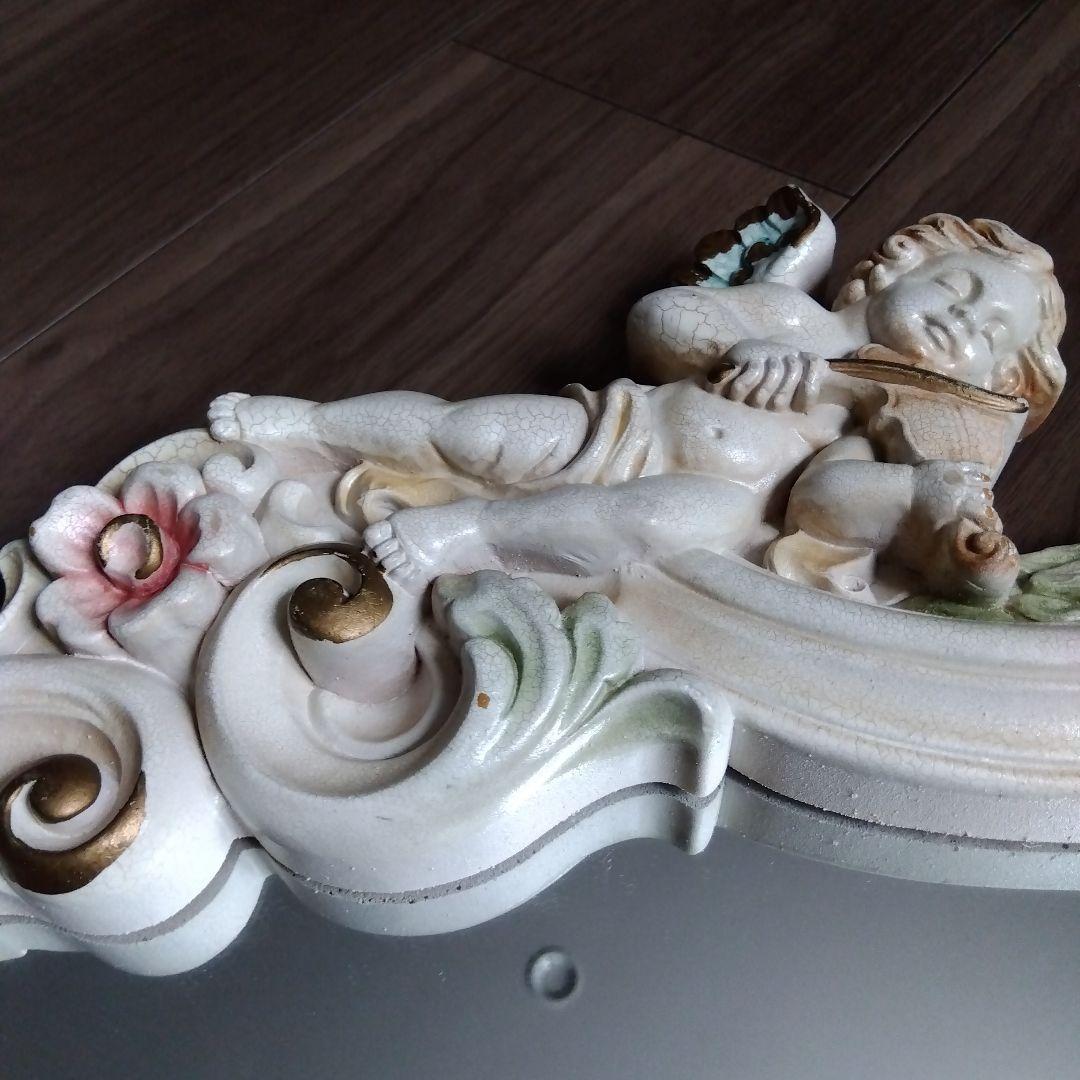 ウォールミラー　鏡　yamazaki7777様　天使　エンジェル　可愛い　ロココ