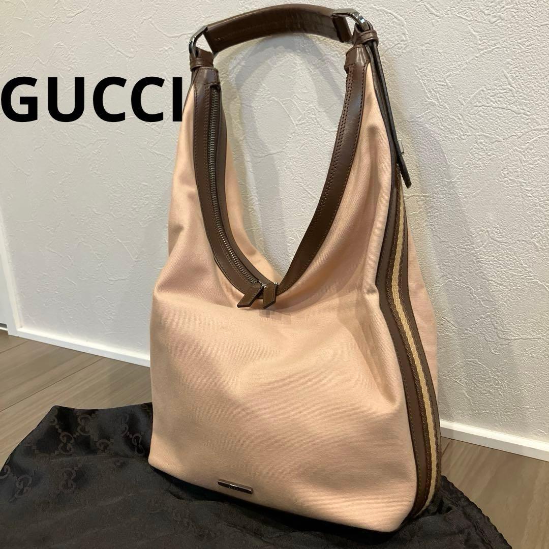 【美品】GUCCI グッチ シェリーライン ワンショルダー ハンドバッグ