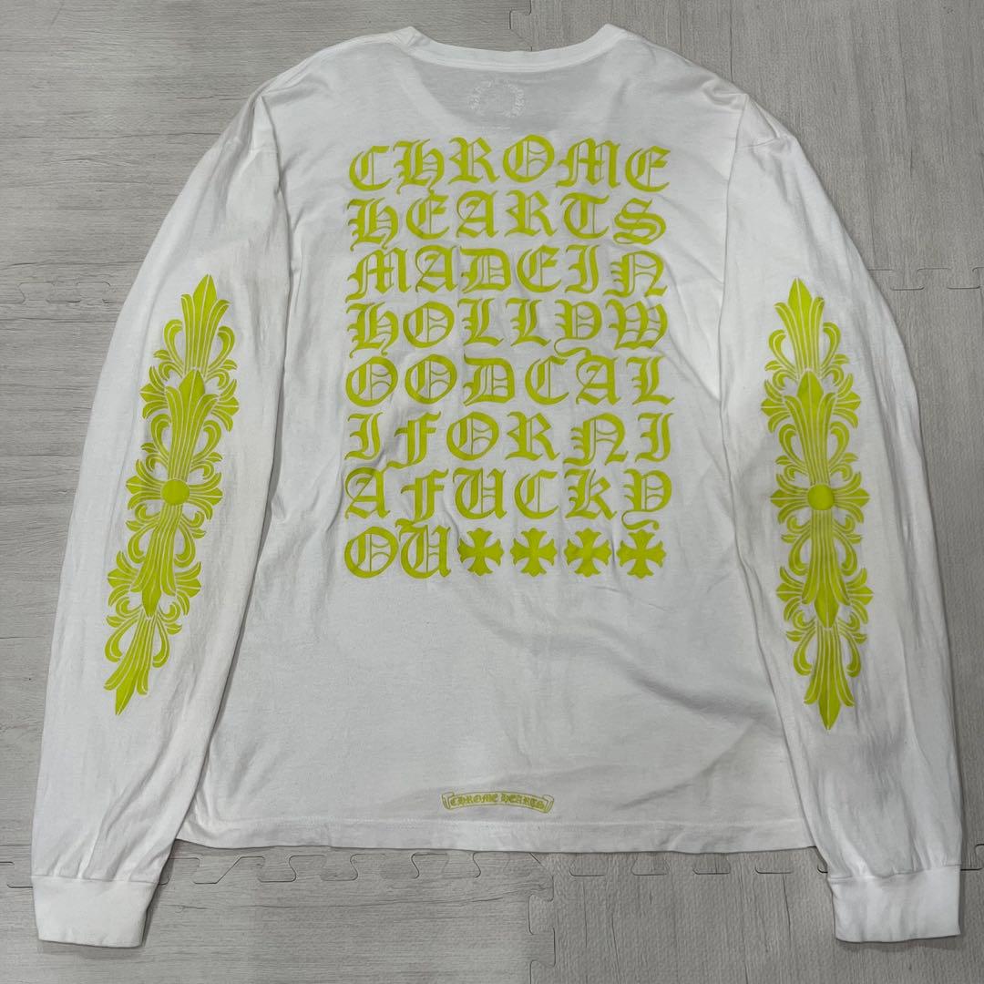 CHROME HEARTS ロンT ネオンカラー　バックロゴ　フローラルクロス