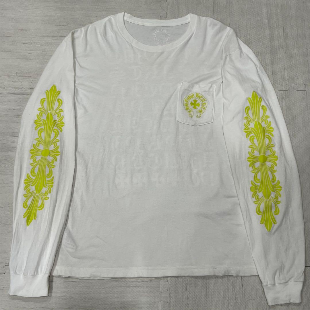 CHROME HEARTS ロンT ネオンカラー　バックロゴ　フローラルクロス