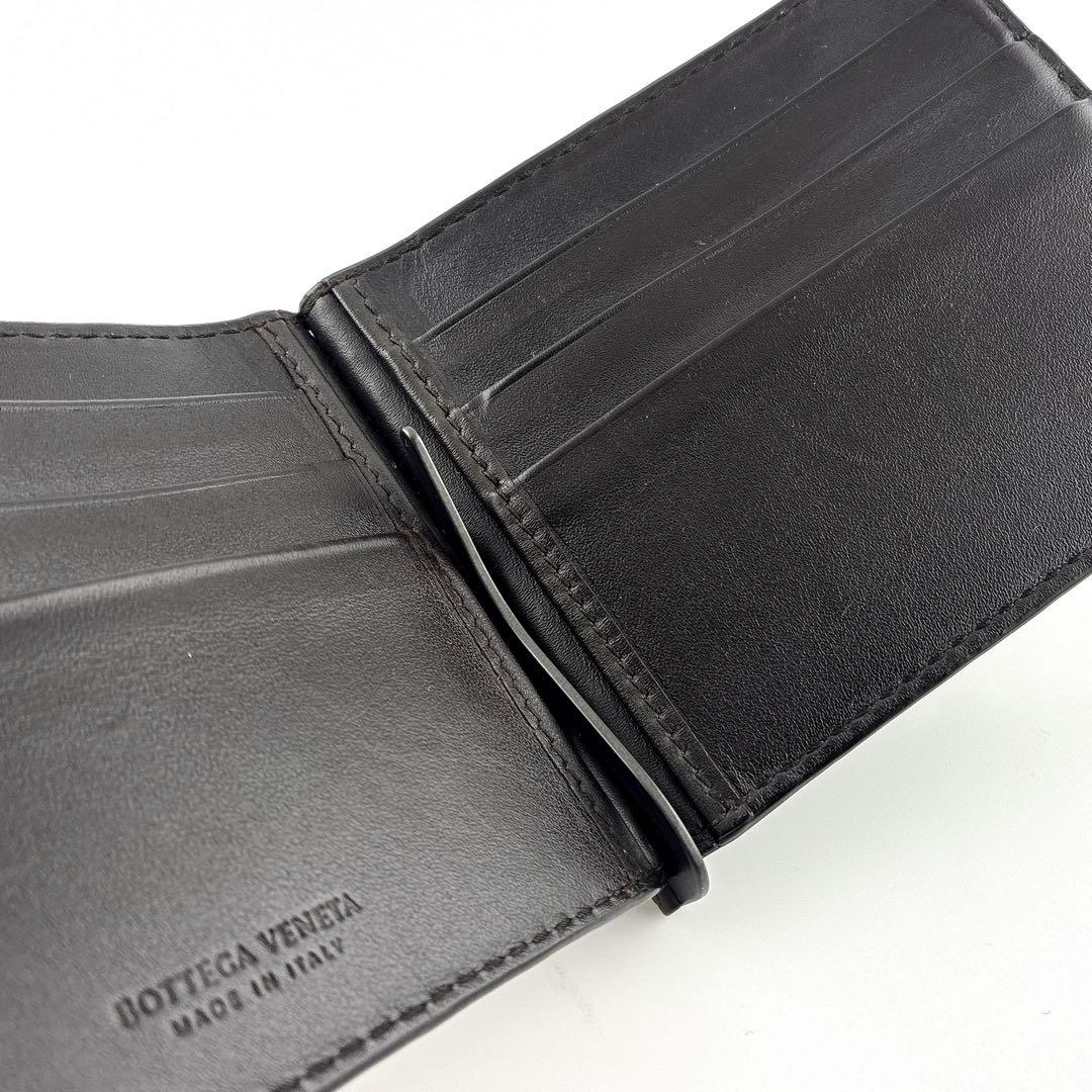 【美品】BOTTEGA VENETA イントレチャート マネークリップ　二つ折
