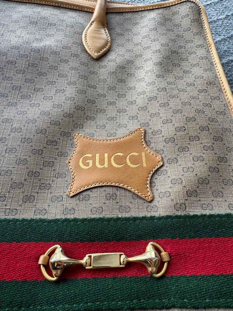 GUCCI グッチ シェリーライン マイクロGG トートバッグ ベージュ　希少