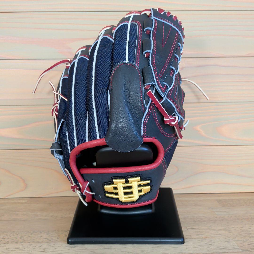 【未使用品】アップセット限定品　軟式　投手用　ネイビー×ワイン 背面メッシュ