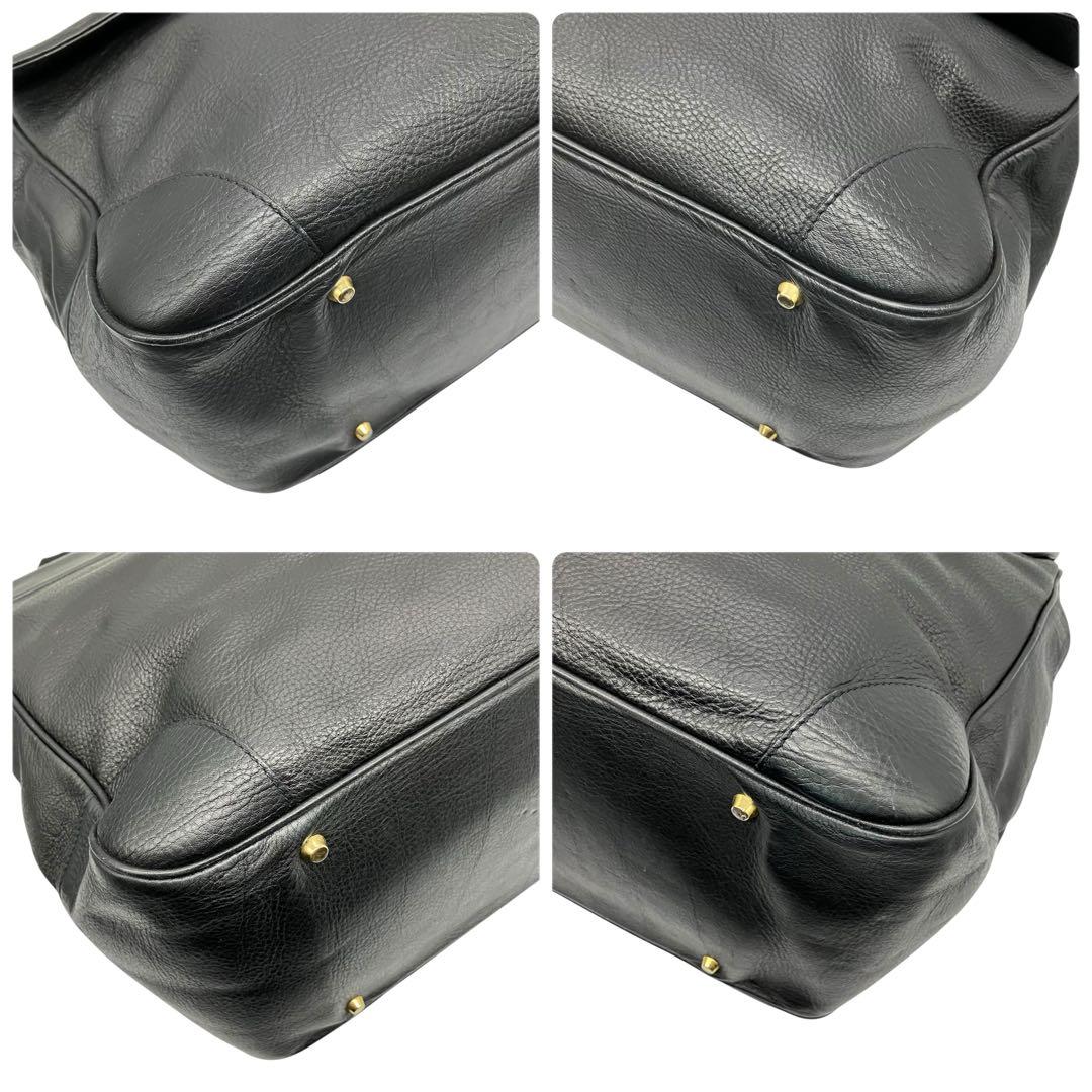 美品 2146 BALLY ボストンバッグ シボ革 鍵 ゴールド金具 黒 大容量