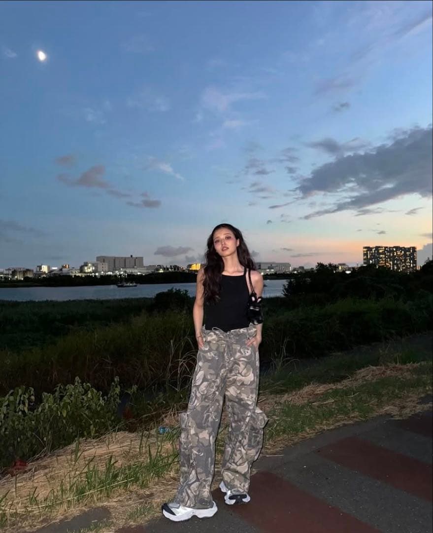 【Open Yy】CAMO ROLLED WAIST CARGO PANTS