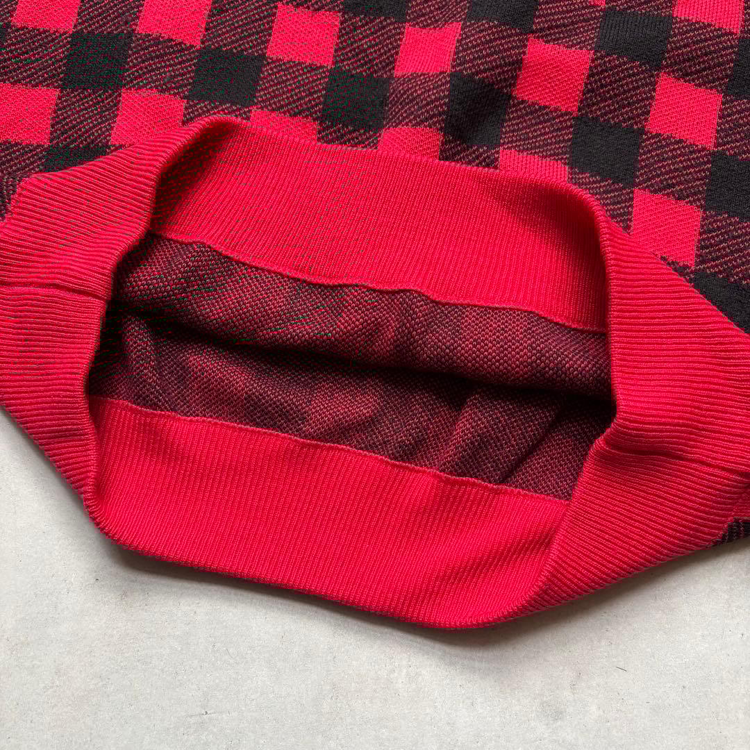 【美品】Jack Bunny!! ジャックバニー チェック柄 長袖ニットセーター