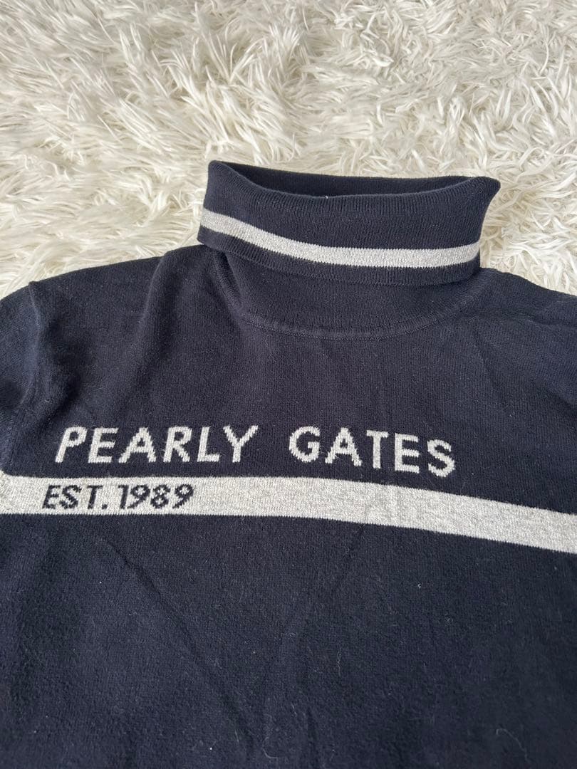 パーリーゲイツ 長袖 ゴルフ ニット セーター ハイネック ネイビー 5