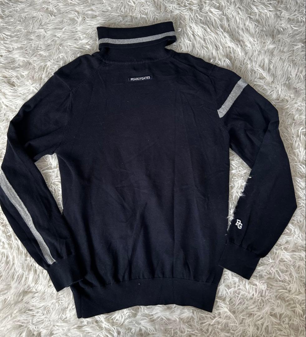 パーリーゲイツ 長袖 ゴルフ ニット セーター ハイネック ネイビー 5