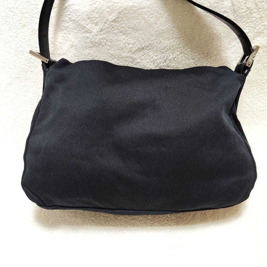 フェンディ　マンマバケット　ワンショルダーバッグ　コットンジャージ　レザー　黒