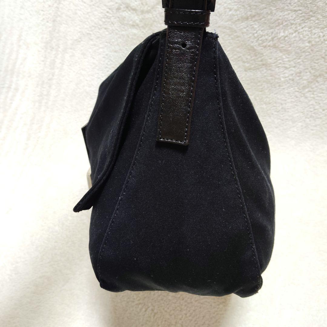 フェンディ　マンマバケット　ワンショルダーバッグ　コットンジャージ　レザー　黒
