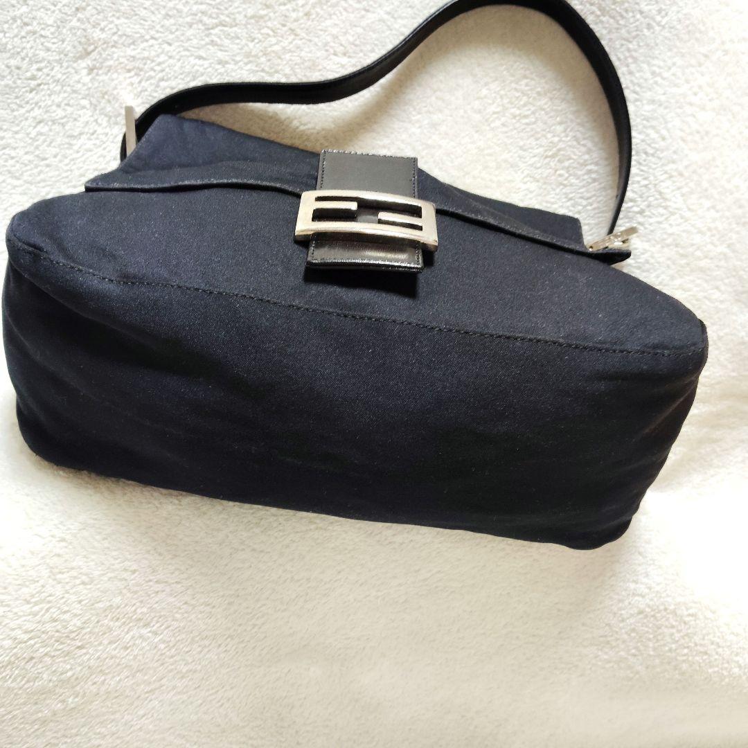 フェンディ　マンマバケット　ワンショルダーバッグ　コットンジャージ　レザー　黒