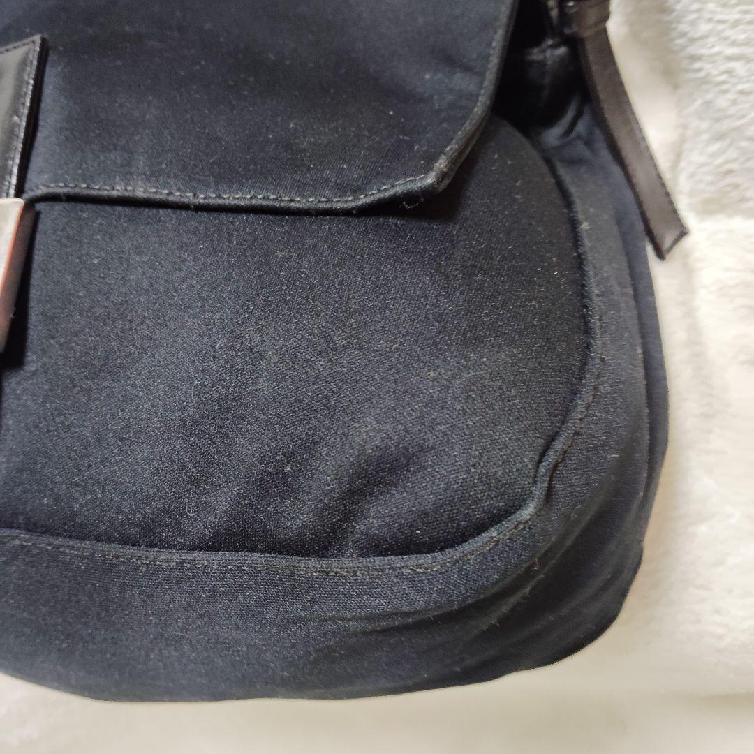 フェンディ　マンマバケット　ワンショルダーバッグ　コットンジャージ　レザー　黒