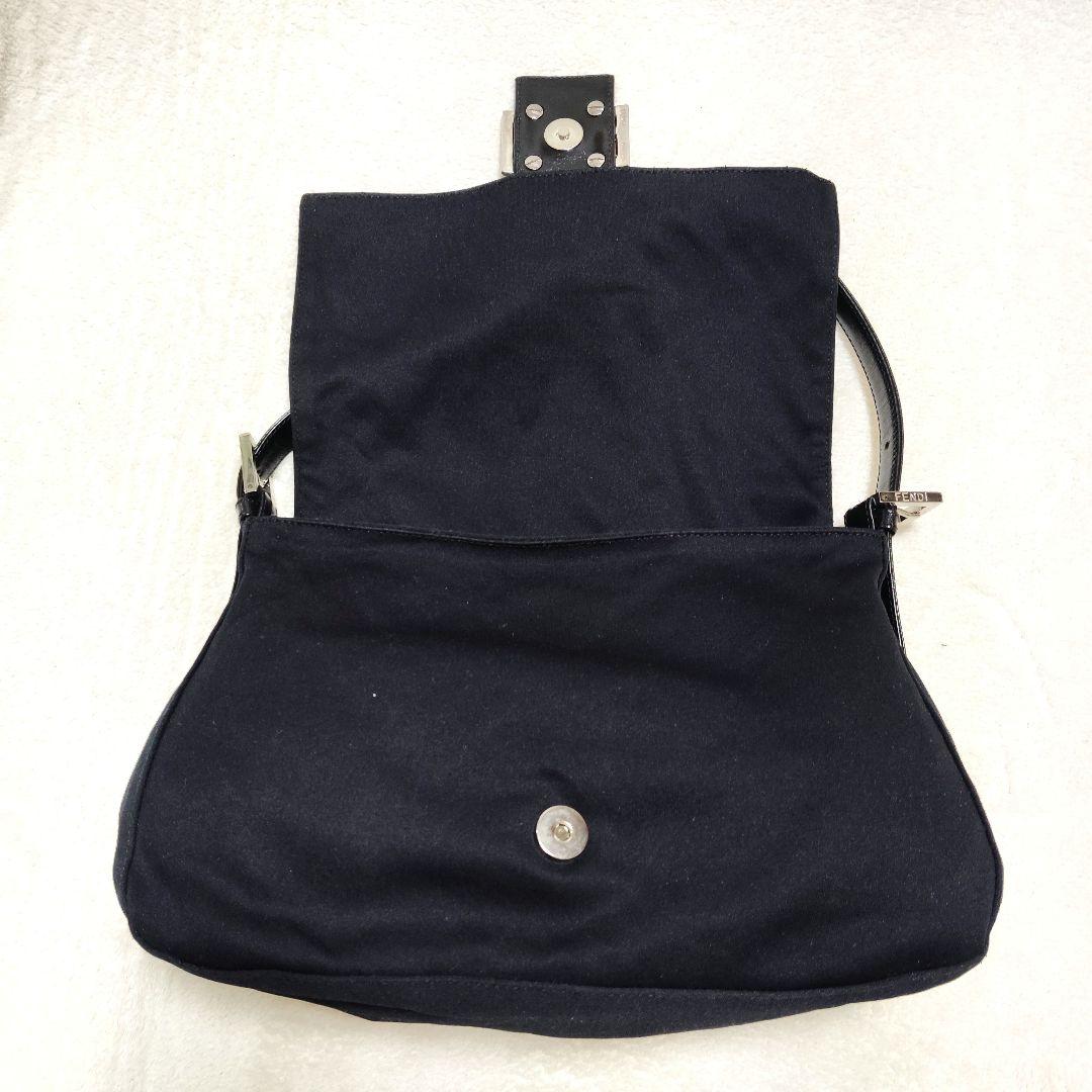 フェンディ　マンマバケット　ワンショルダーバッグ　コットンジャージ　レザー　黒