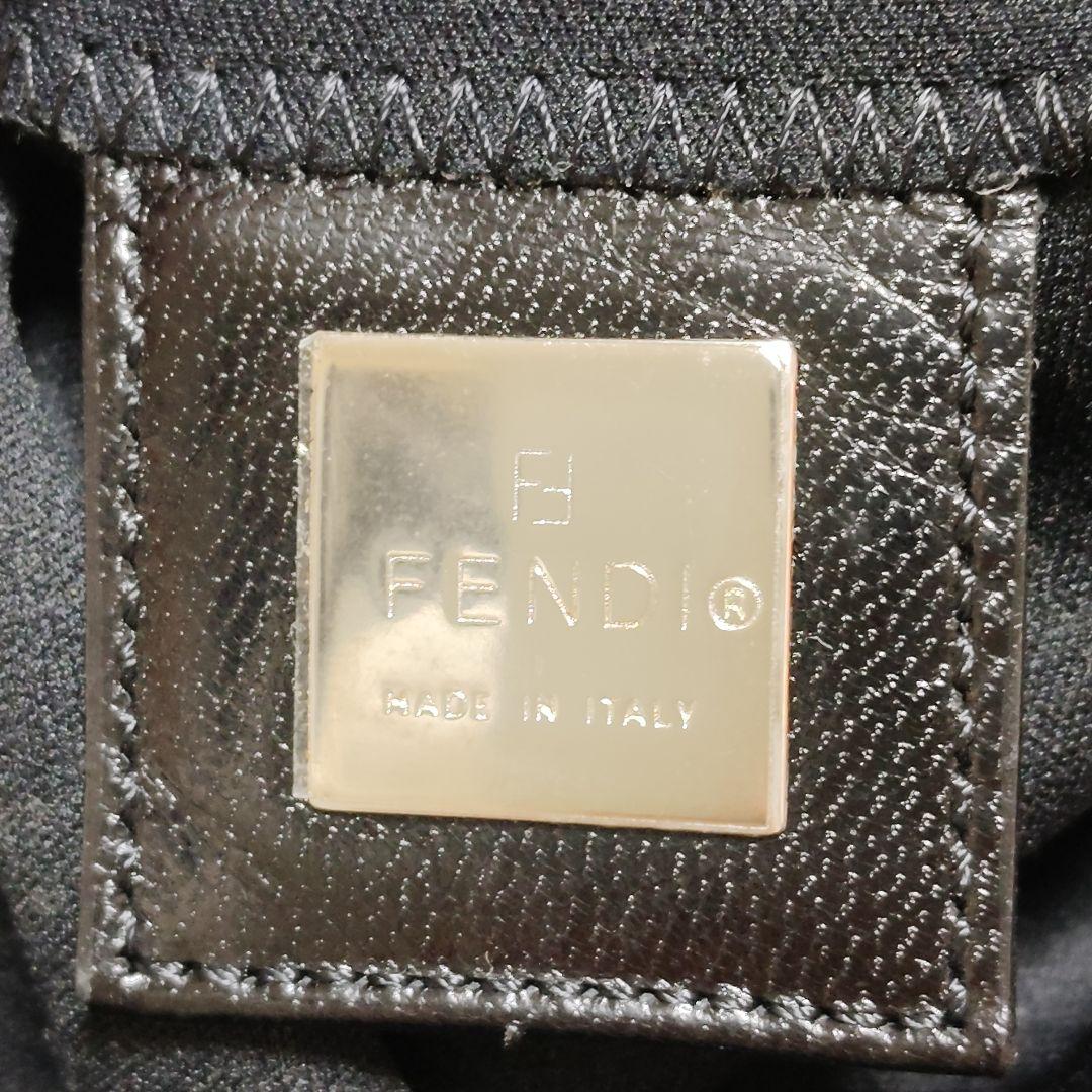 フェンディ　マンマバケット　ワンショルダーバッグ　コットンジャージ　レザー　黒