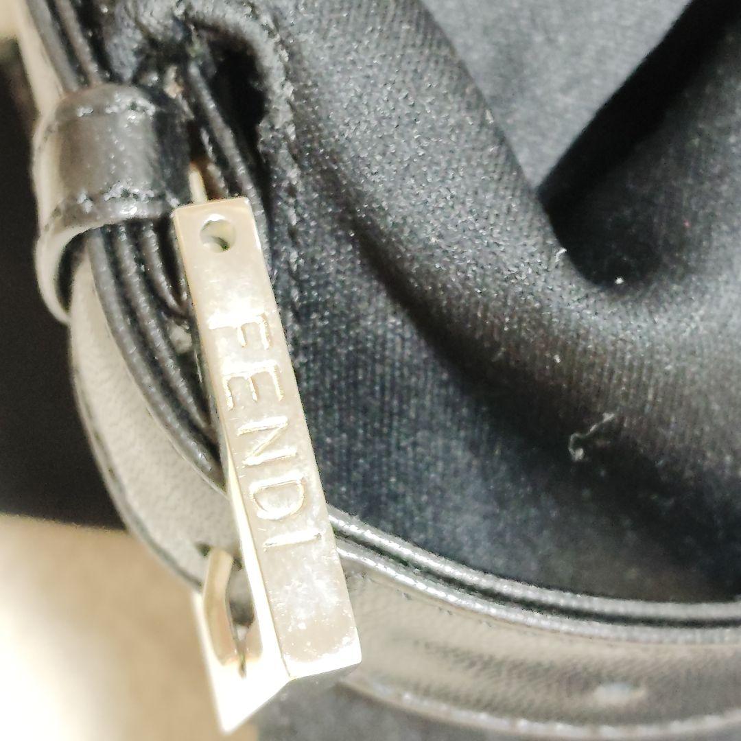 フェンディ　マンマバケット　ワンショルダーバッグ　コットンジャージ　レザー　黒