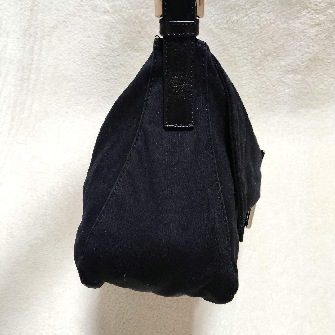 フェンディ　マンマバケット　ワンショルダーバッグ　コットンジャージ　レザー　黒