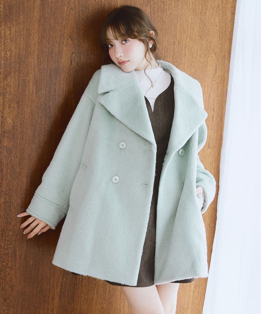 【みかん】新品未使用 LILLIAN CARAT シャギーミドルコート