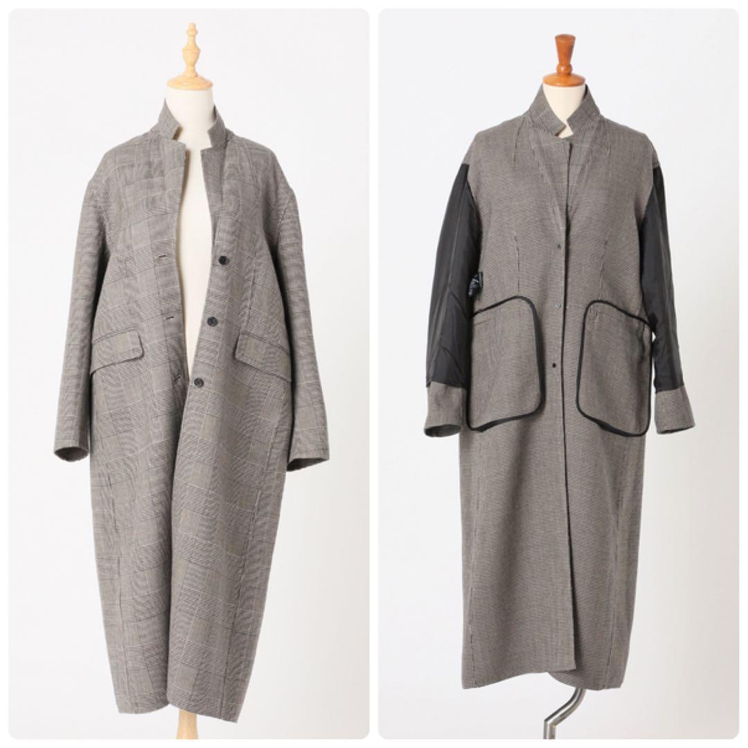 【MUSE de DeuxiemeClasse】リバーコート　ロング　チェック柄