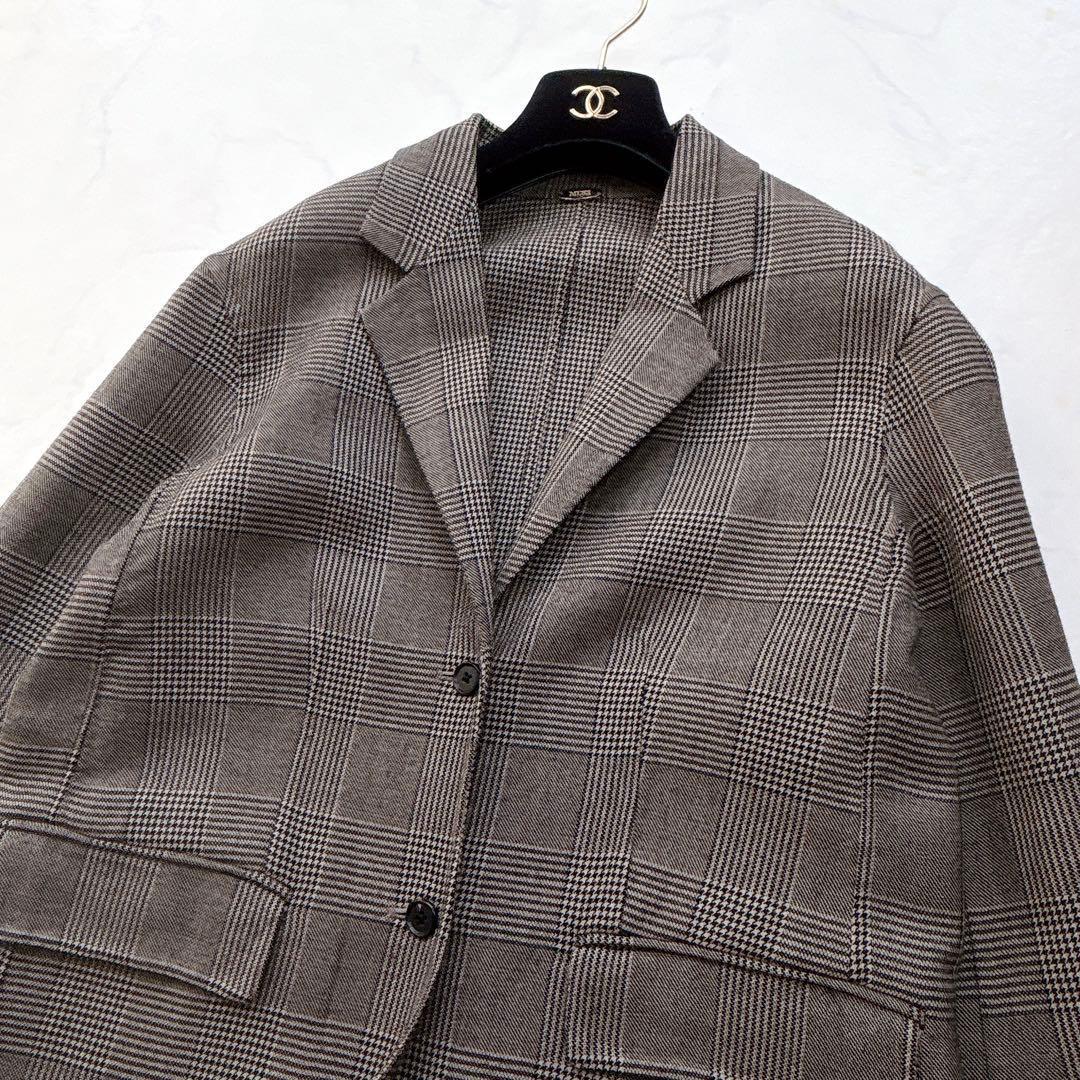 【MUSE de DeuxiemeClasse】リバーコート　ロング　チェック柄