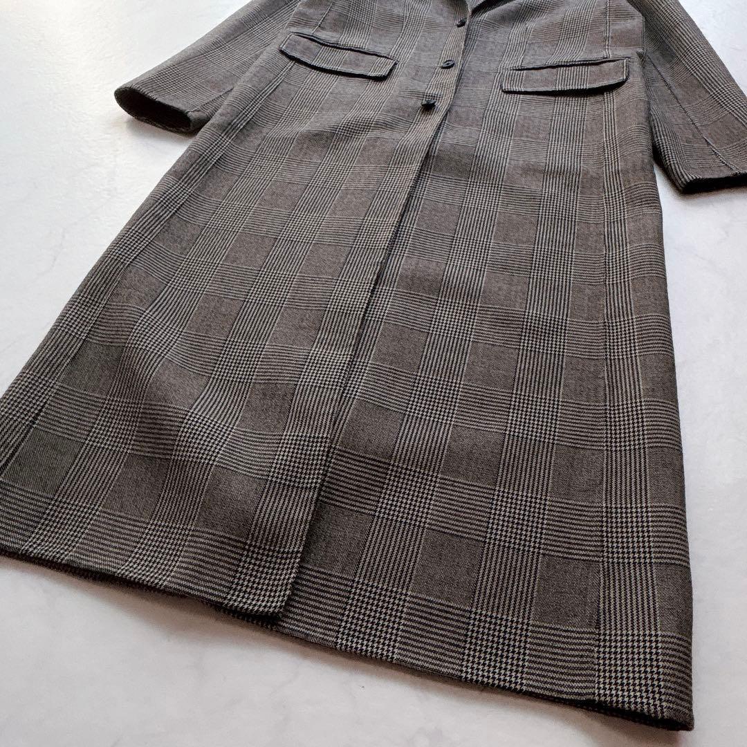 【MUSE de DeuxiemeClasse】リバーコート　ロング　チェック柄