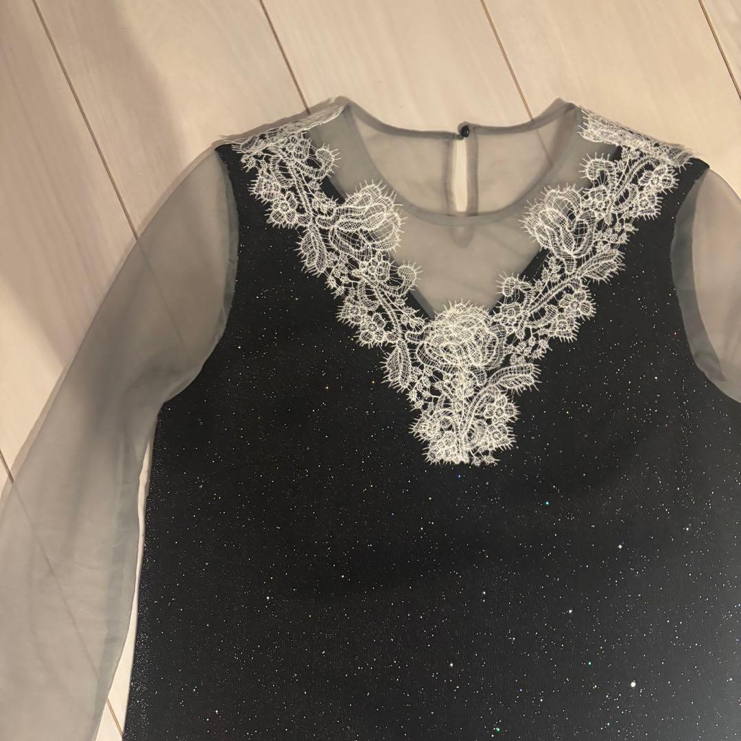 Leja ブラックレース オケージョンドレス　黒