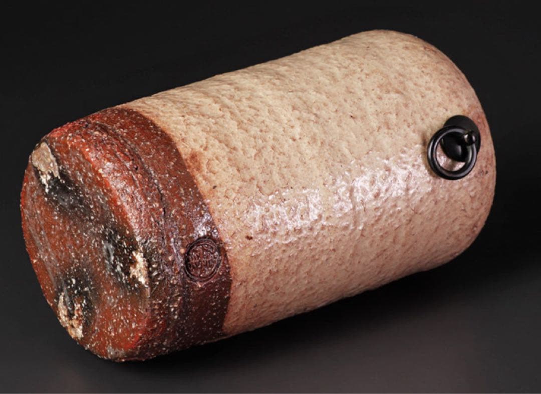 萩焼　十二代田原陶兵衛造 旅枕掛　花入 茶道具 保証品