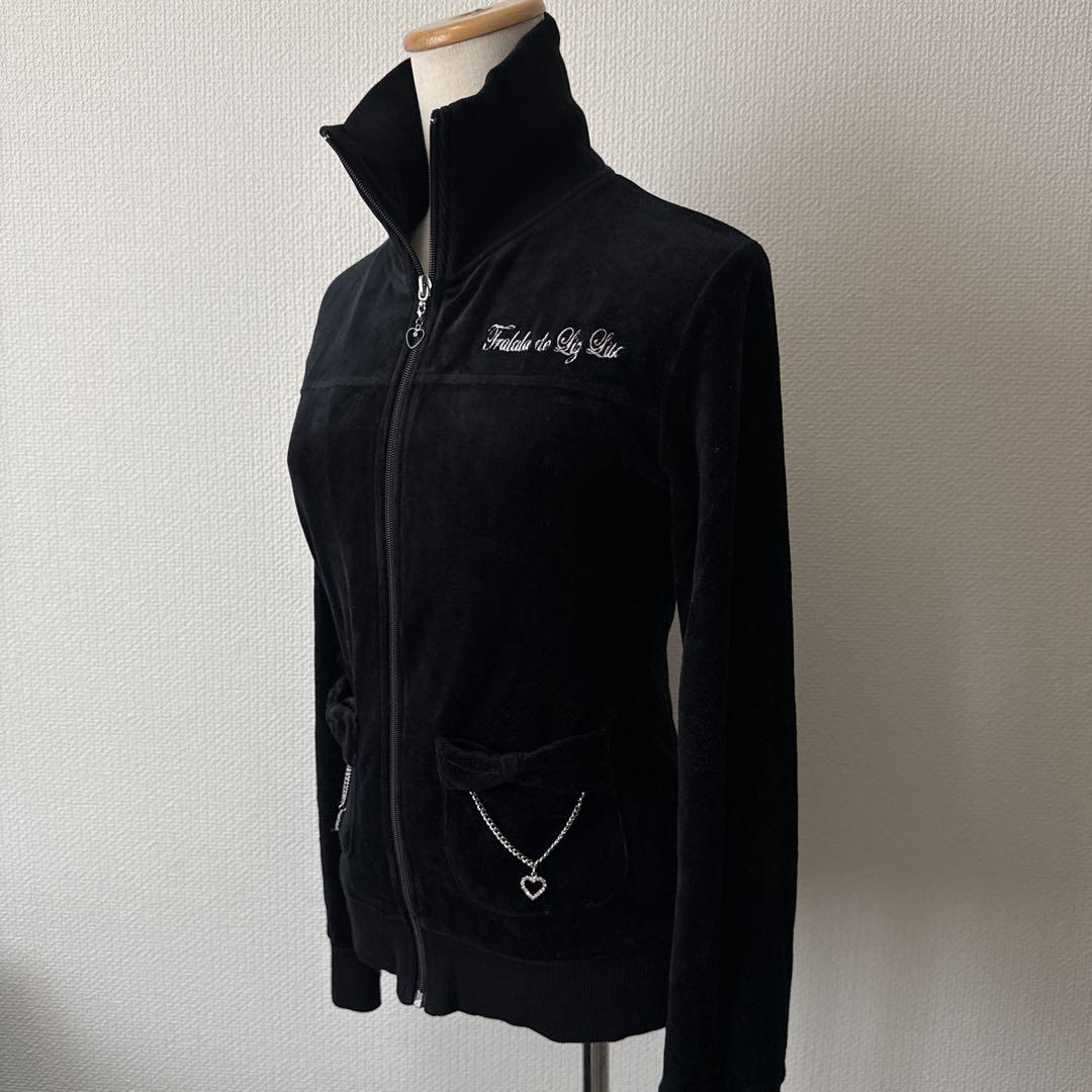 トゥララ　リズリサ　ベロア　ジップアップジャケット　トップス　平成ギャル　黒