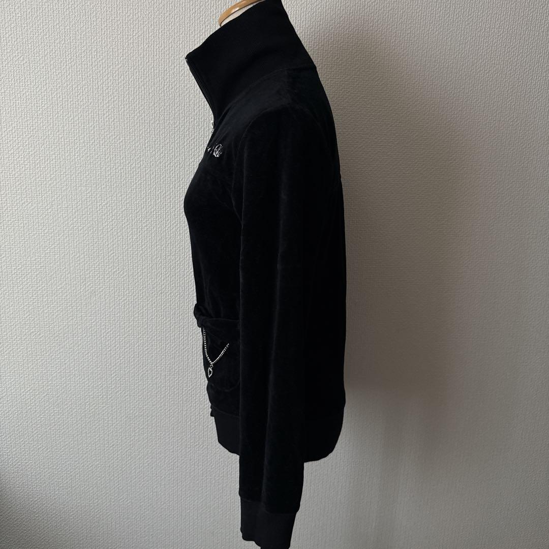 トゥララ　リズリサ　ベロア　ジップアップジャケット　トップス　平成ギャル　黒