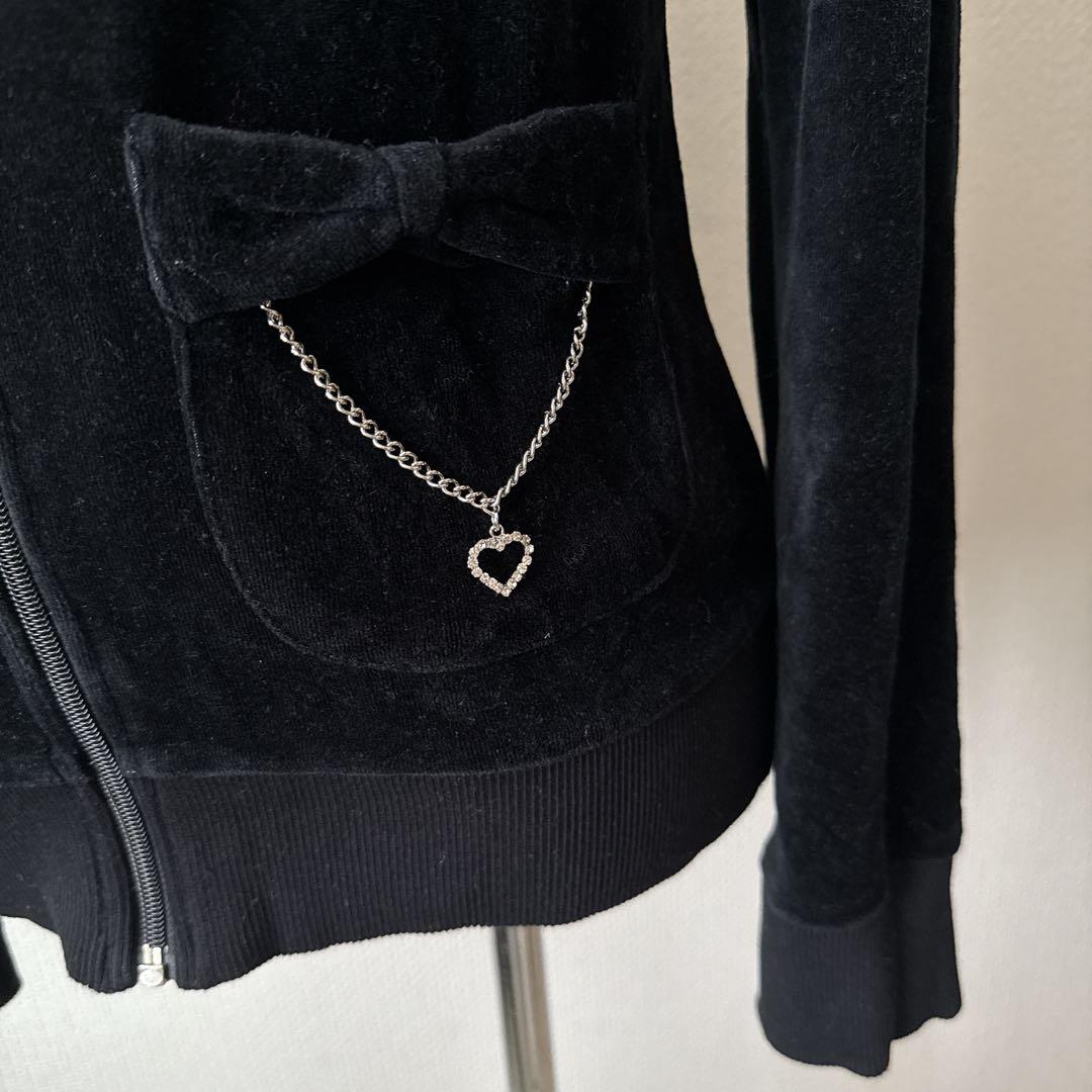 トゥララ　リズリサ　ベロア　ジップアップジャケット　トップス　平成ギャル　黒