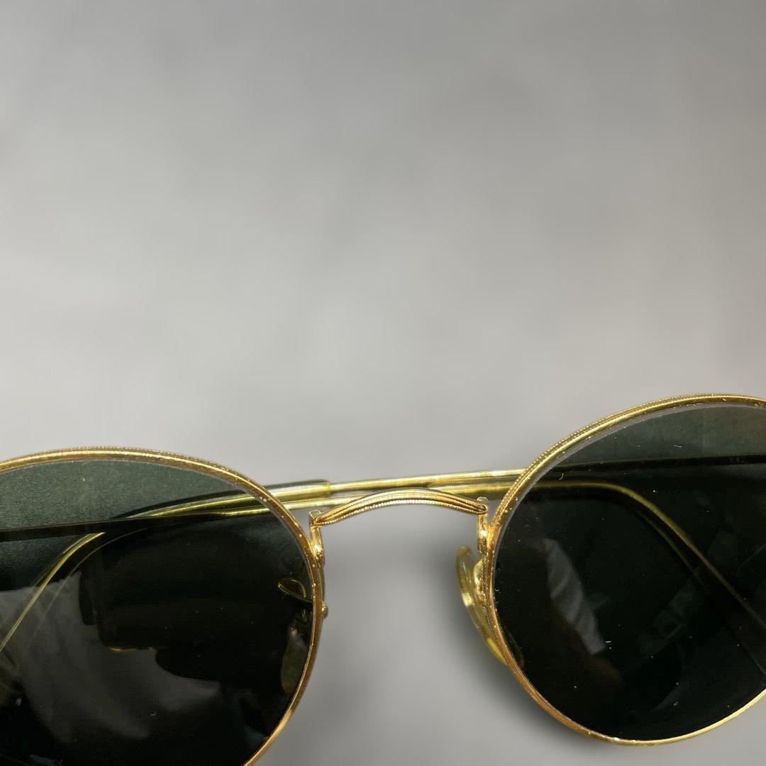 ヴィンテージ　B&L Ray-Ban USA製　ゴールドラウンドサングラス