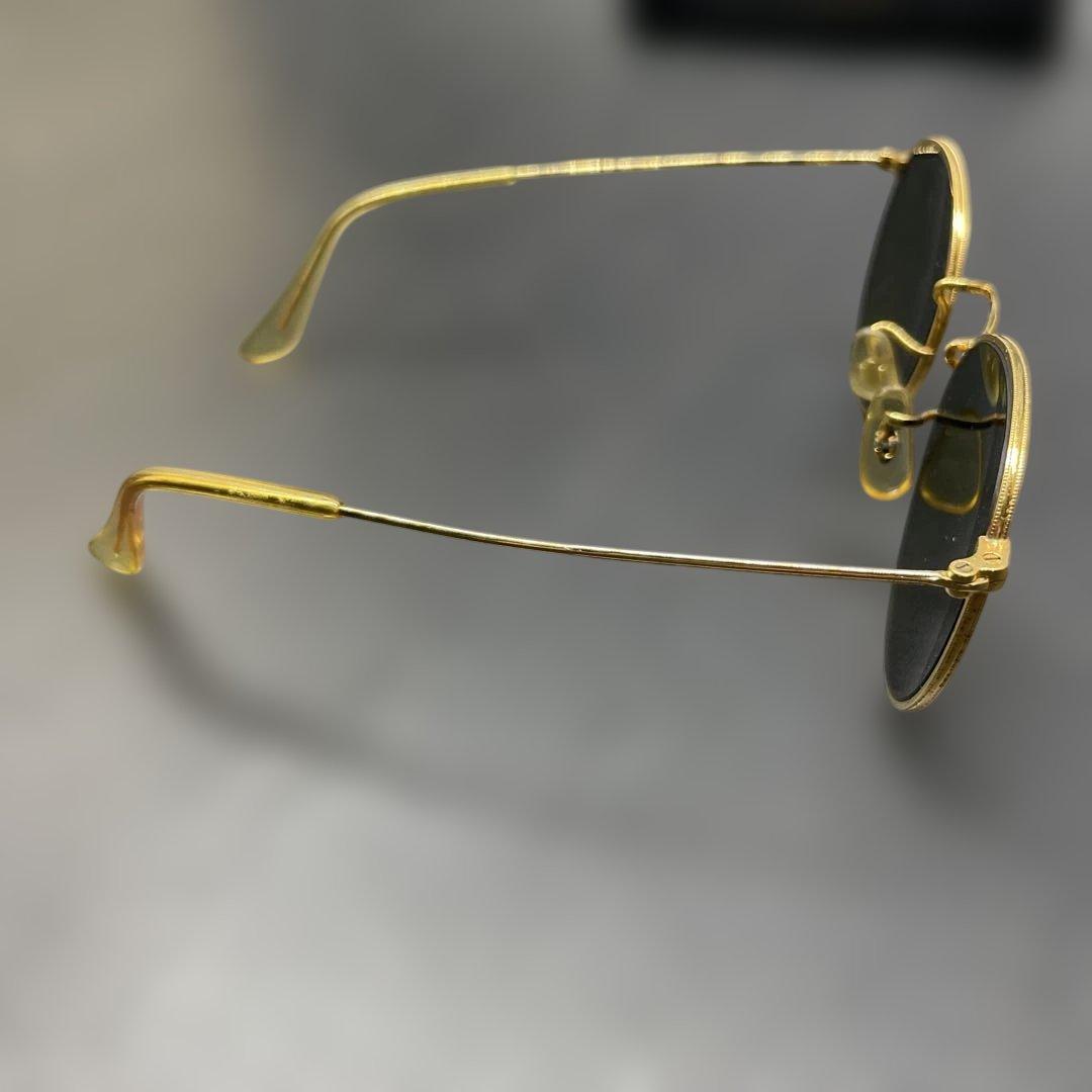 ヴィンテージ　B&L Ray-Ban USA製　ゴールドラウンドサングラス