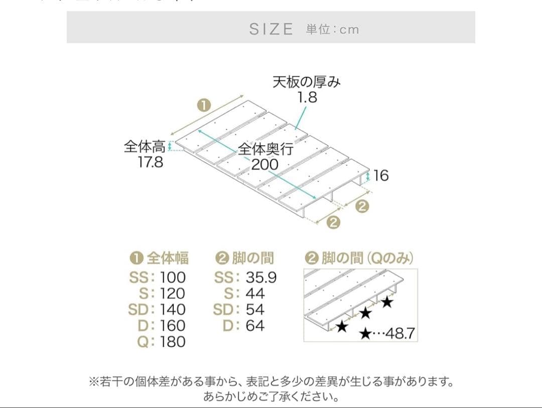 yu　LOWYA ロウヤ ベッドフレーム セミダブル　ロータイ