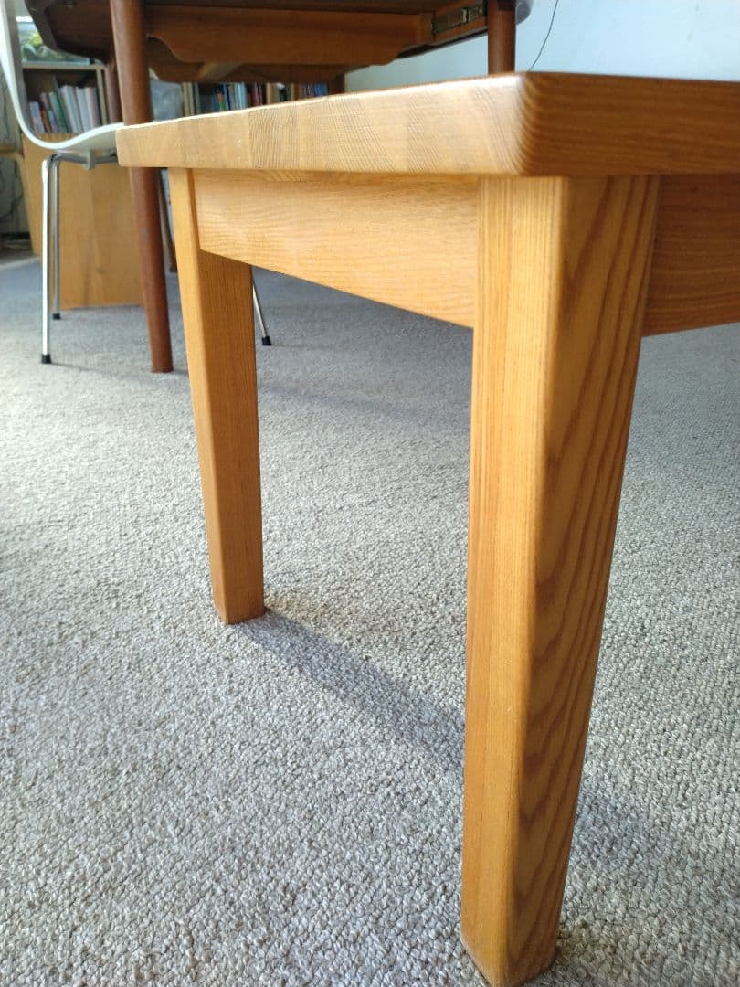 【美品】MUJI無印良品 タモ材ローテーブル/座卓/センター机/カフェラウンジ